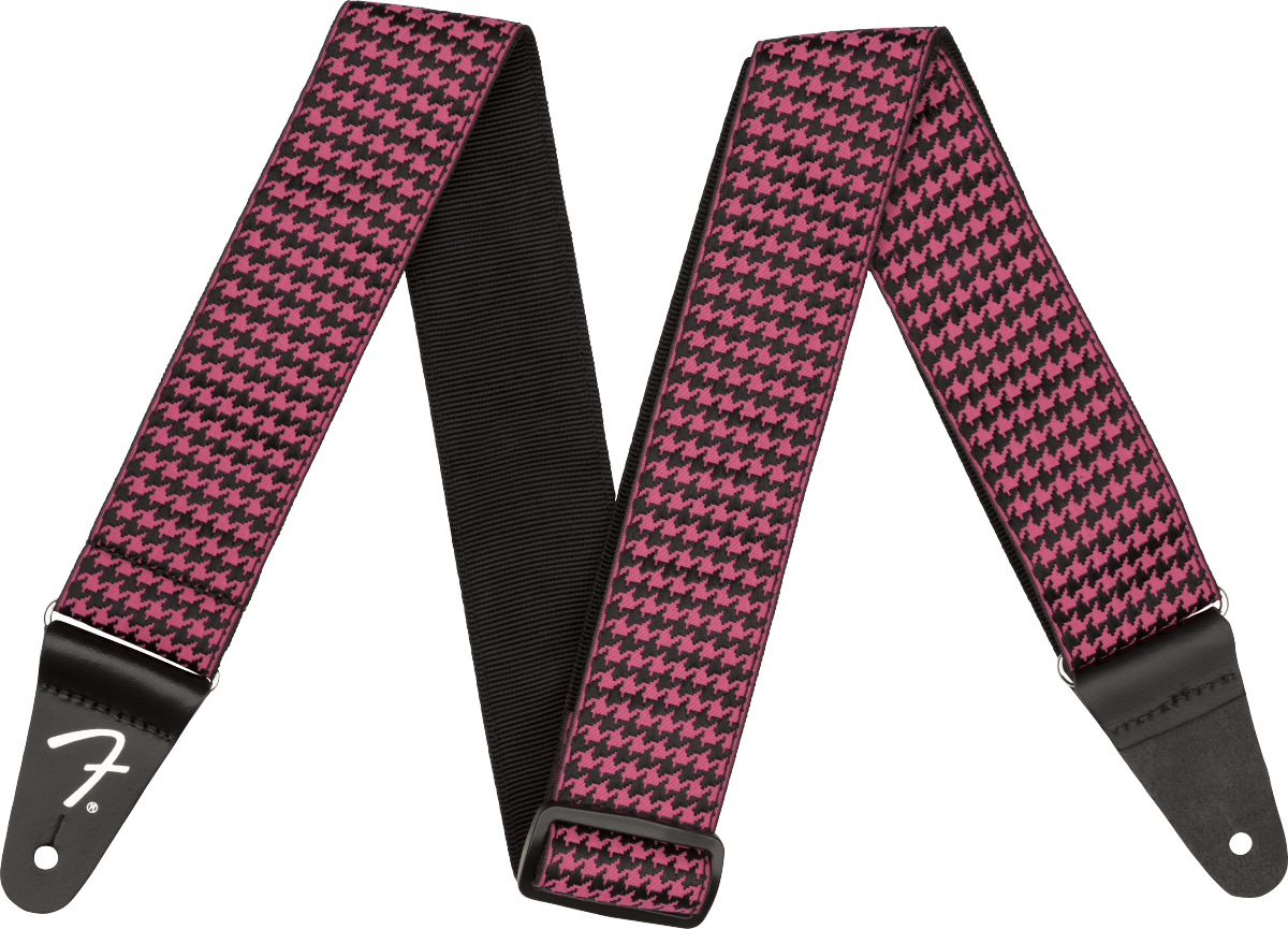 STRAP GUITAR FENDER HOUNDSTOOTH STRAP PINK by FMIC