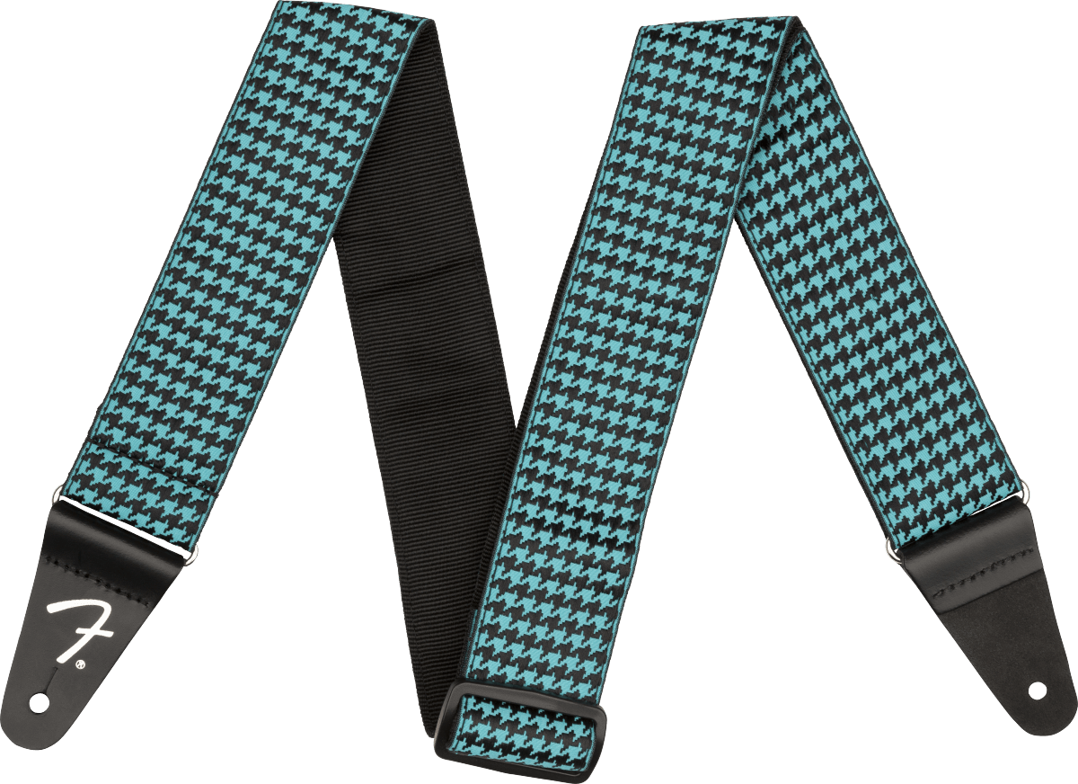 STRAP GUITAR FENDER HOUNDSTOOTH STRAP TEAL by FMIC