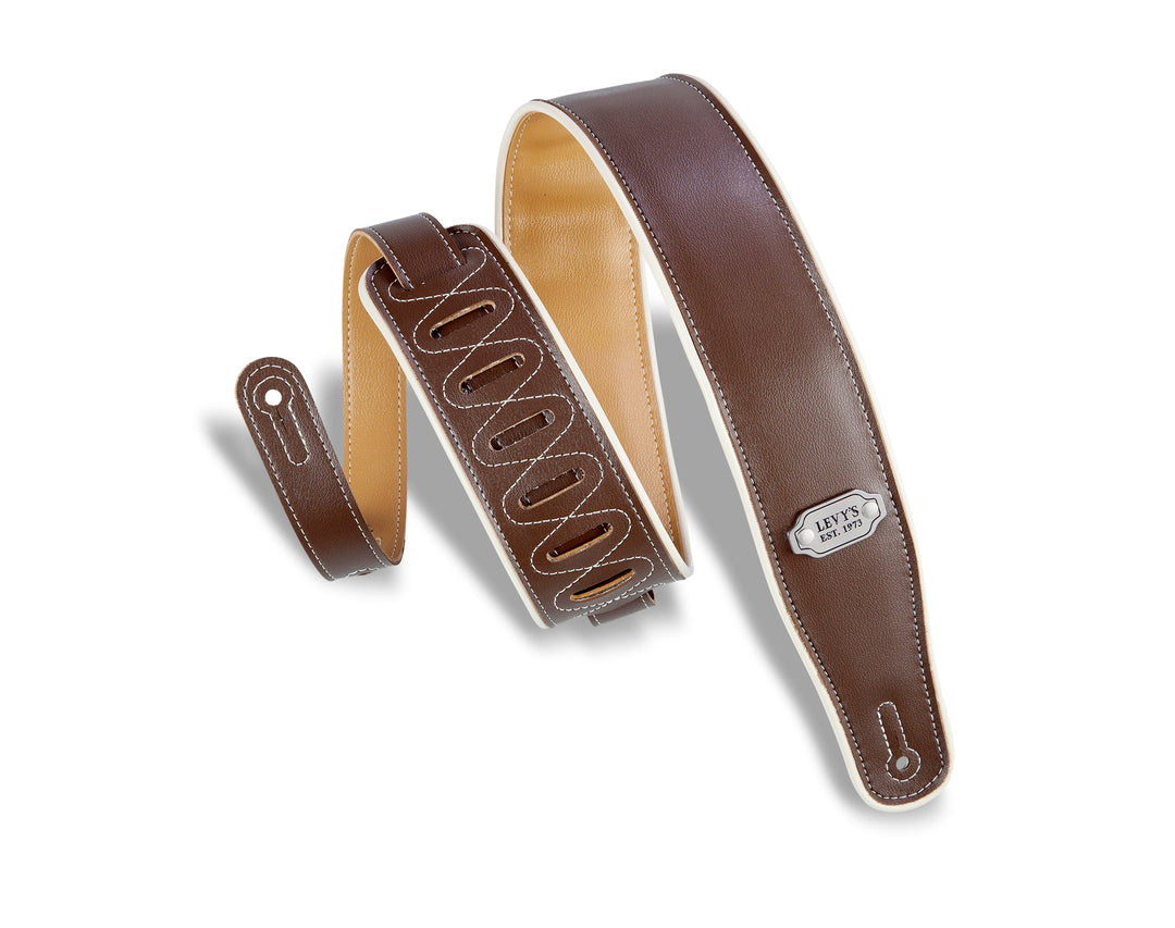 STRAP GUITAR LEVY’S 2 3/4"" Reversible Vinyl Guitar Strap with Cream by Levy's Leathers