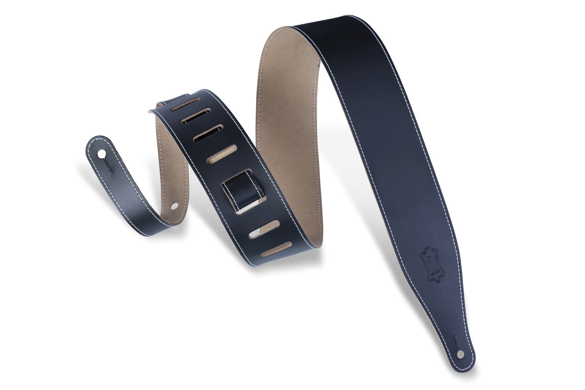 STRAP GUITAR LEVY'S 2.5" LEATHER DECOR BLACK by Levy's Leathers