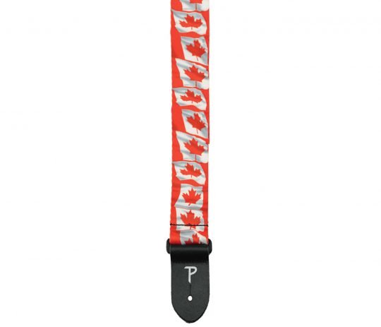 STRAP GUITAR POLYESTER CANADA FLAG PERRI'S LEATHERS 2" WIDE by Faders Music Inc.