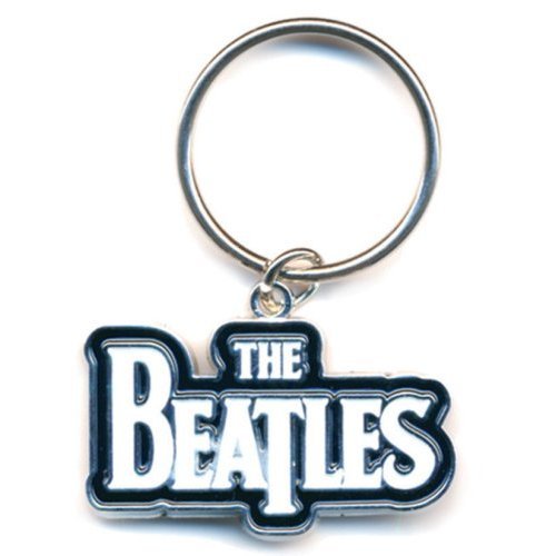 THE BEATLES KEYCHAIN: DROP T LOGO (WHITE) (ENAMEL IN - FILL) by Rock Off Trade