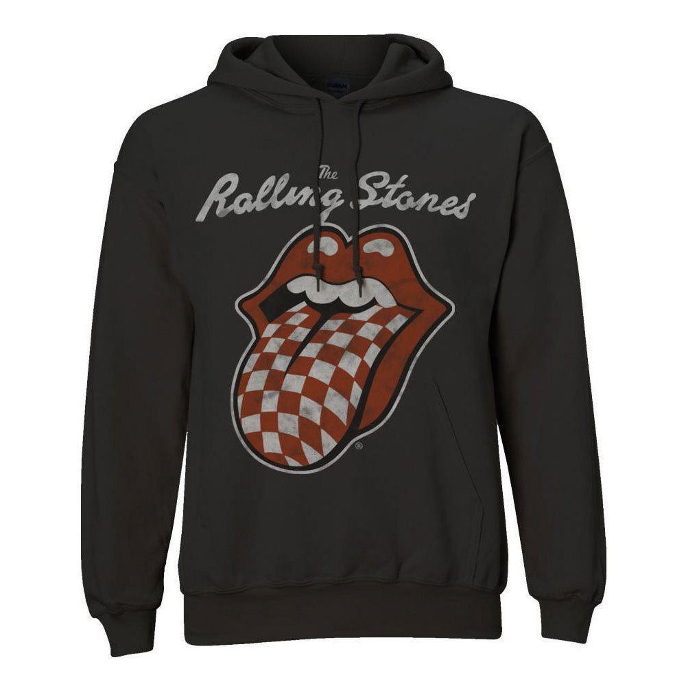 THE ROLLING STONES UNISEX PULLOVER HOODIE: CHECKER TONGUE by Rock Off Trade