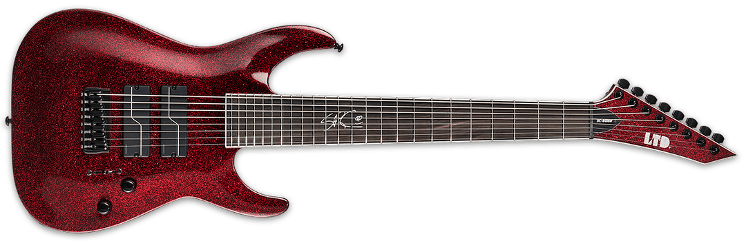 USED ESP LTD Stephen Carpenter SC - 608 Baritone 8 String, Red Sparkle by B&J