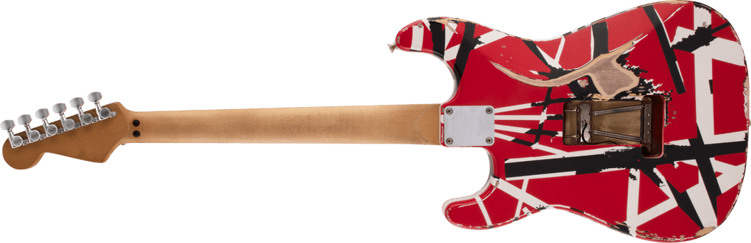 Used EVH Striped Series Frankenstein™ Frankie, Maple Fingerboard, Red with Black Stripes Relic by FMIC
