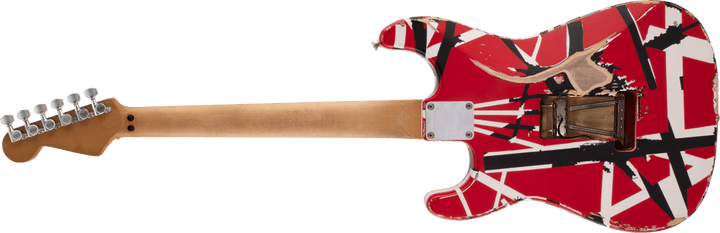 Used EVH Striped Series Frankenstein™ Frankie, Maple Fingerboard, Red with Black Stripes Relic by FMIC