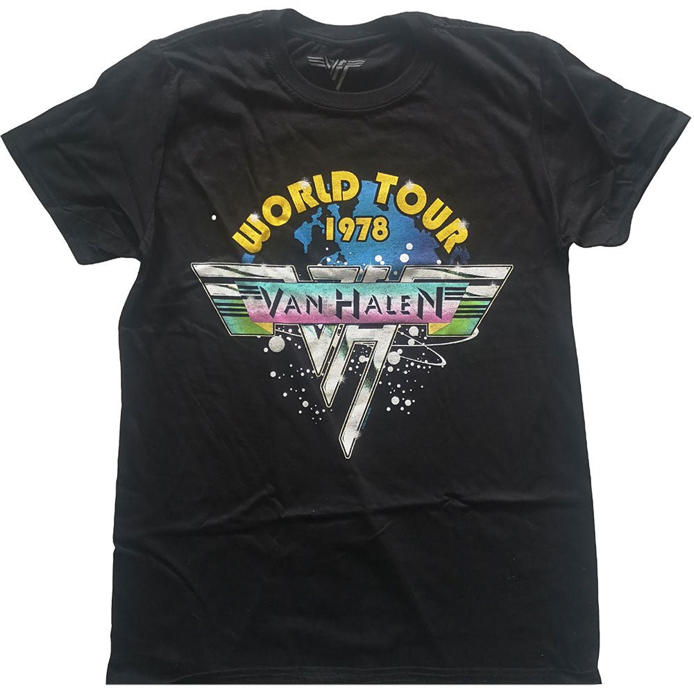 VAN HALEN UNISEX T - SHIRT: WORLD TOUR '78 FULL COLOUR by Rock Off Trade