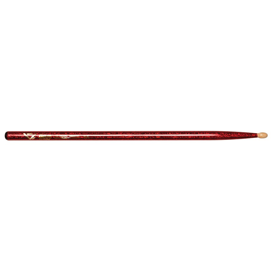 Vater Percussion Color Wrap Hickory Drumsticks - Red Sparkle - 5A - Wood Tip by Erikson Music