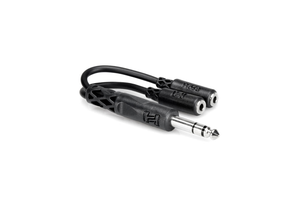 Y Cable, 1/4 in TRS to Dual 3.5 mm TRSF by Yorkville
