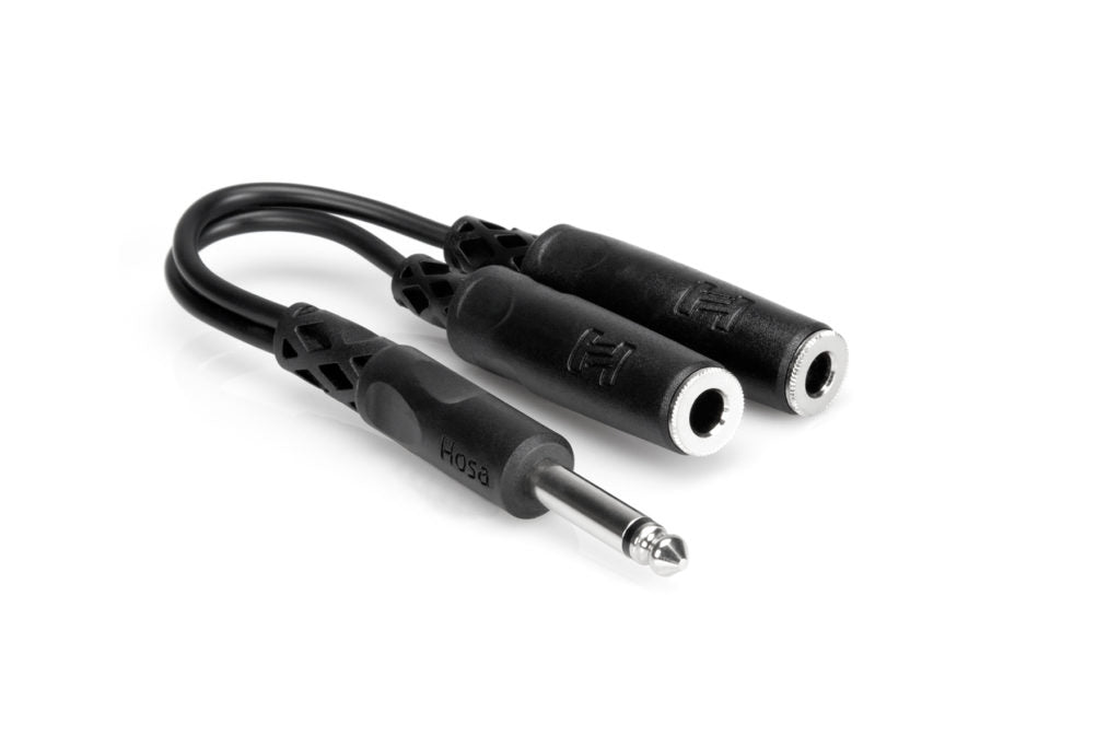 Y Cable, 1/4 in TS to Dual 1/4 in TSF by Yorkville
