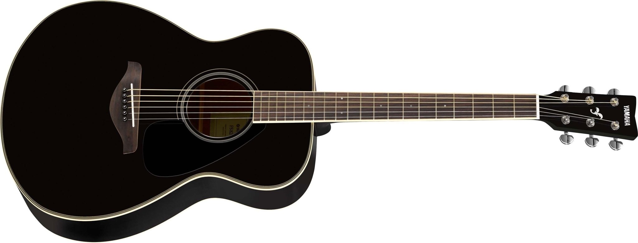 Yamaha FS820 Small Body Acoustic Guitar w/ Solid Spruce Top - Black Gloss by Yamaha