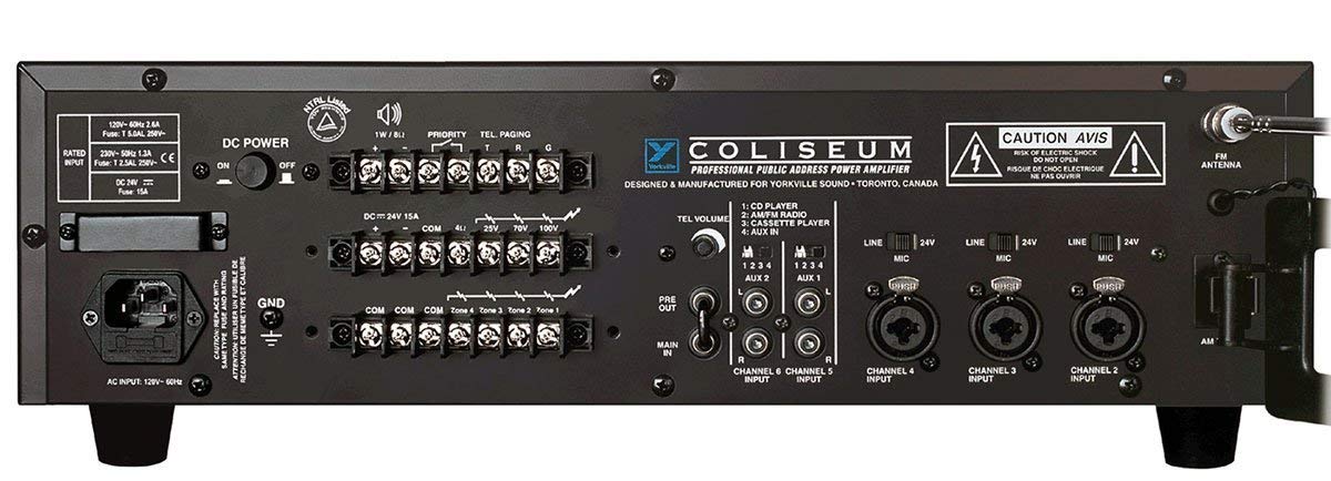 Yorkville Sound Coliseum Amp Series - Fixed Installation Power Amp/Mixer, 180 Watts at 70V or 4R by Yorkville