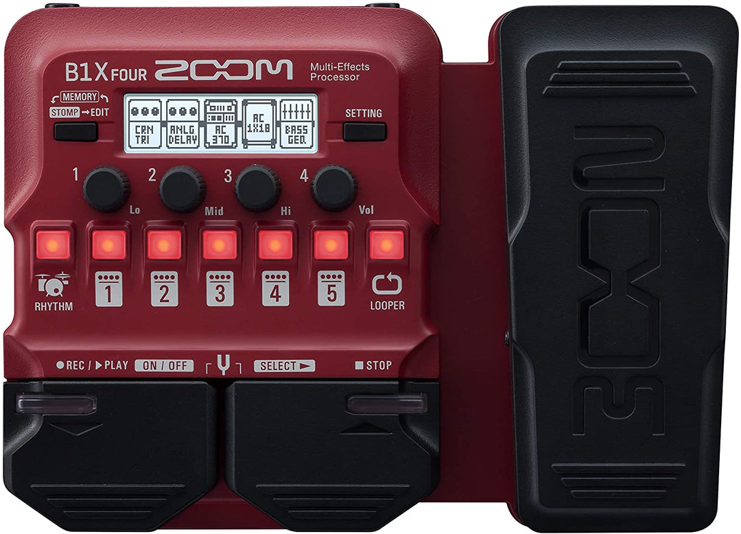 Zoom B1X Four Bass Multi - Effects Processor with Expression Pedal by Faders Music Inc.